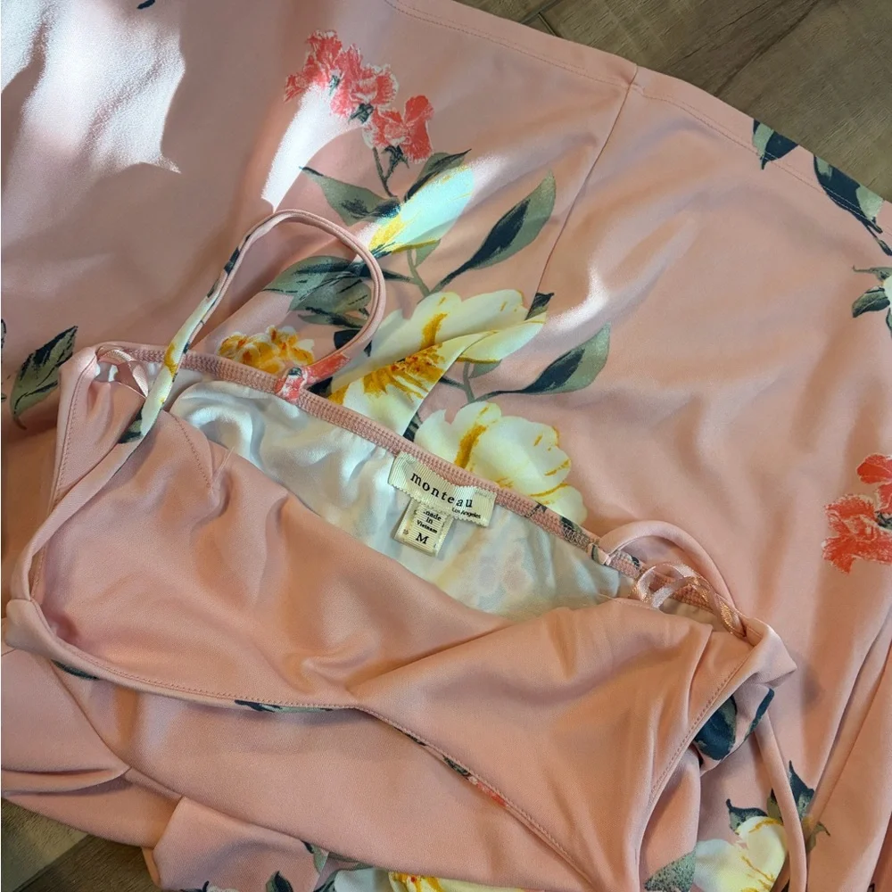 Monteau Pink Floral Dress - Picture 2 of 3